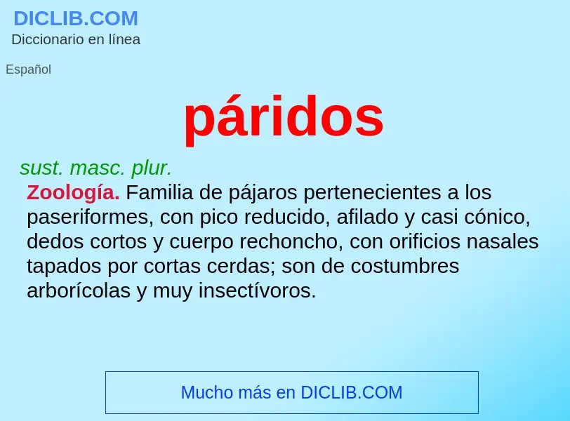 ¿Qué es páridos? - significado y definición