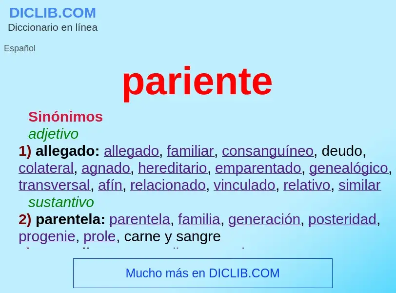 What is pariente - meaning and definition