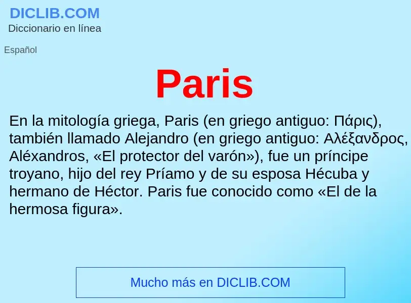 ¿Qué es Paris? - significado y definición