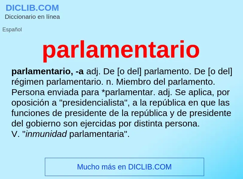 What is parlamentario - meaning and definition