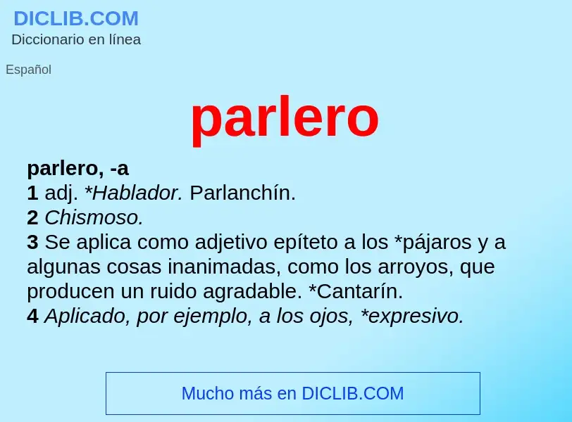 Wat is parlero - definition