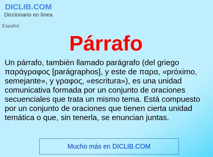 ¿Qué es Párrafo? - significado y definición