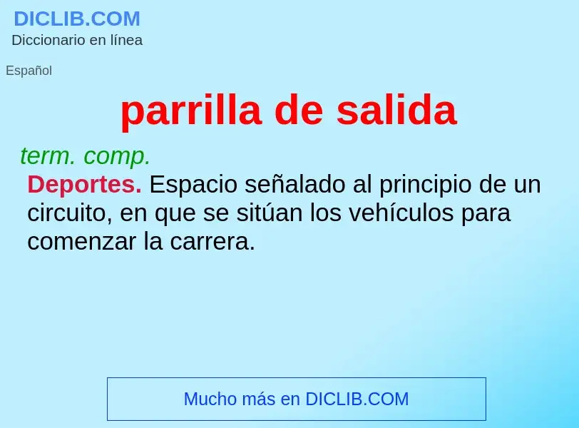 What is parrilla de salida - meaning and definition