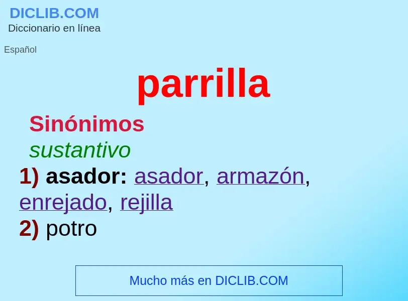 What is parrilla - meaning and definition