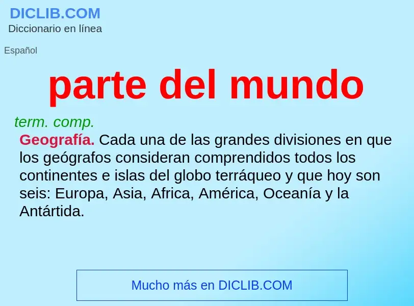 ¿Qué es parte del mundo? - significado y definición