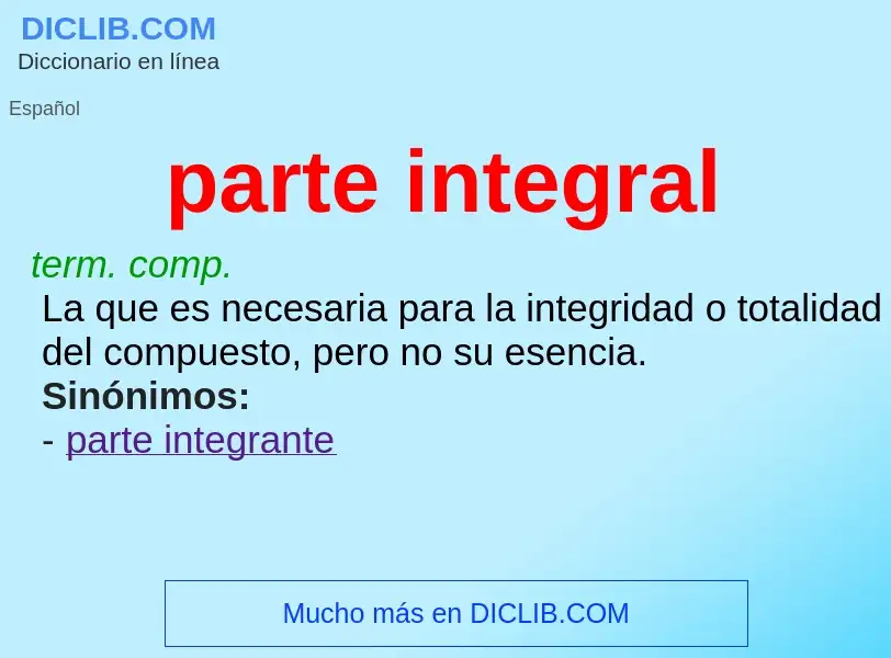 O que é parte integral - definição, significado, conceito