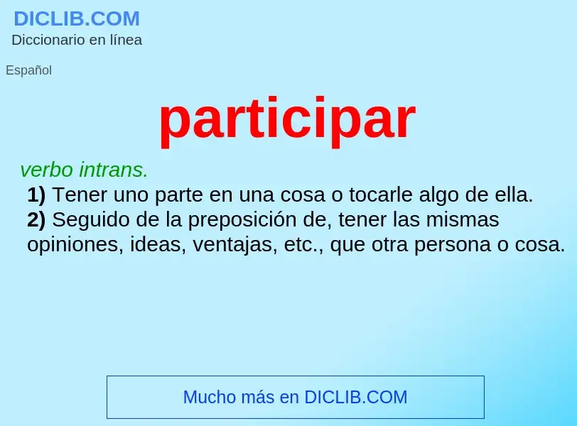 What is participar - definition