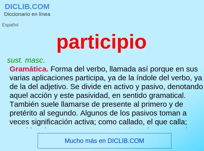 Wat is participio - definition