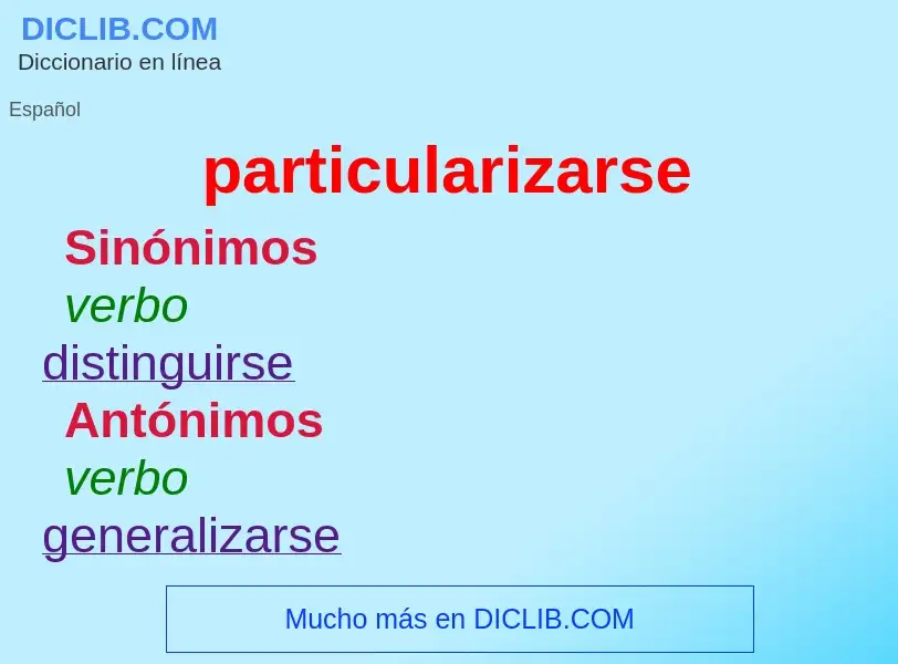 Wat is particularizarse - definition