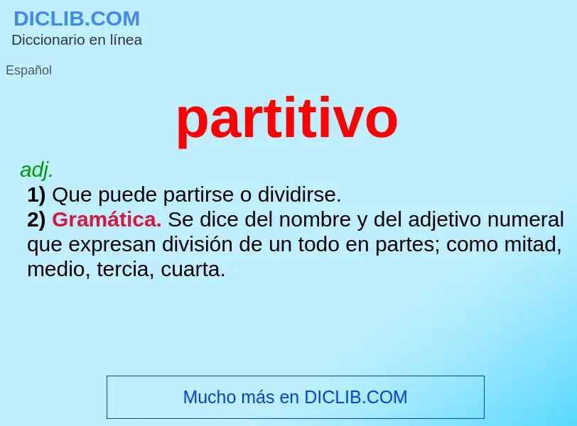 Was ist partitivo - Definition