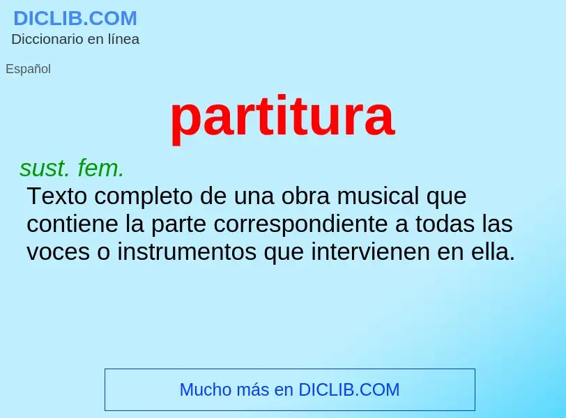 What is partitura - meaning and definition