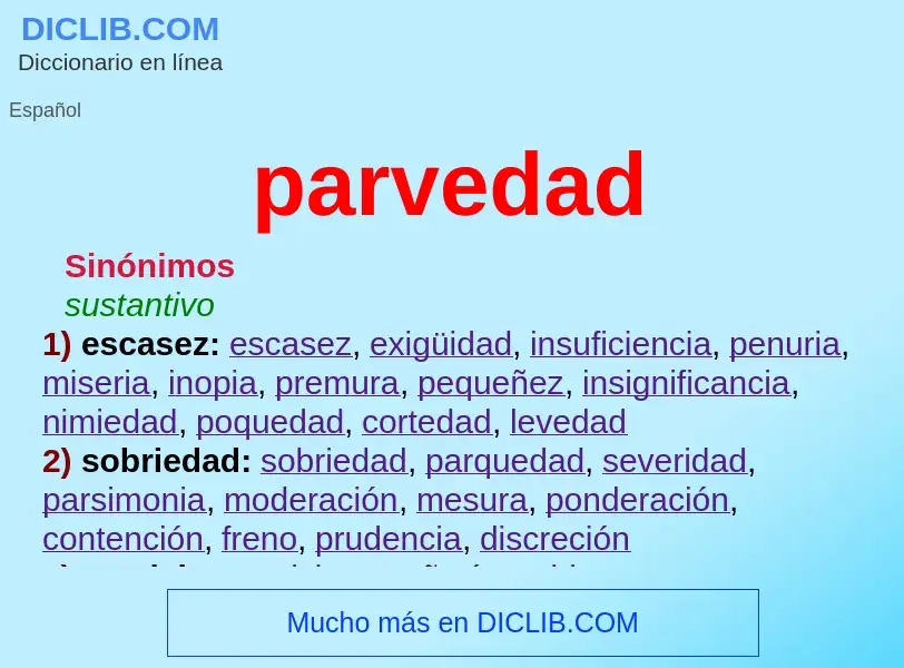 What is parvedad - definition