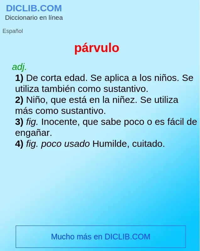 What is párvulo - definition