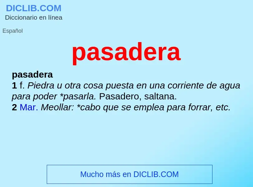 Wat is pasadera - definition