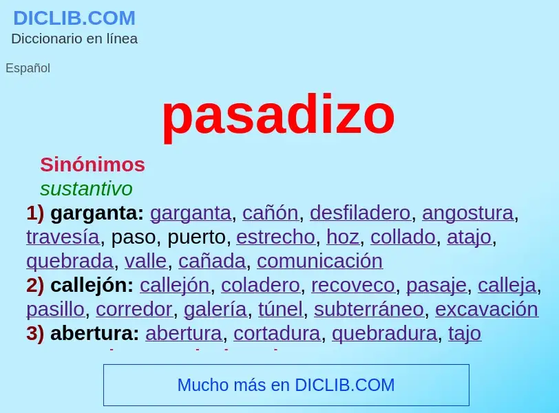 What is pasadizo - meaning and definition