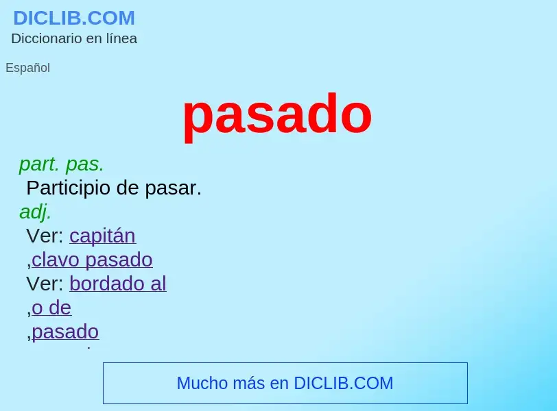 What is pasado - definition