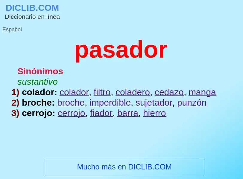 What is pasador - meaning and definition