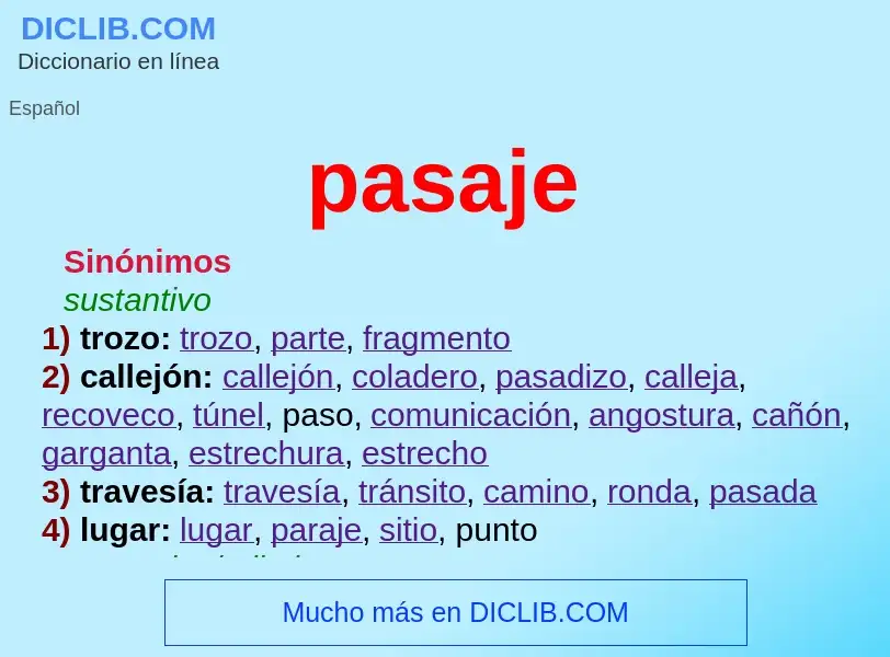 Wat is pasaje - definition