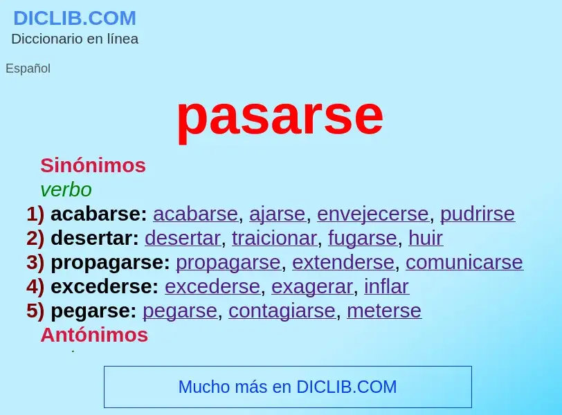 O que é pasarse - definição, significado, conceito