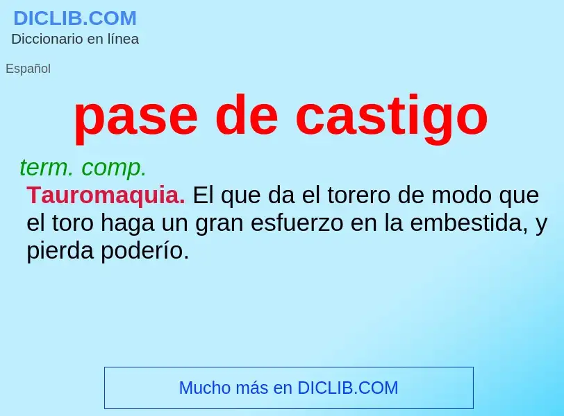 Wat is pase de castigo - definition