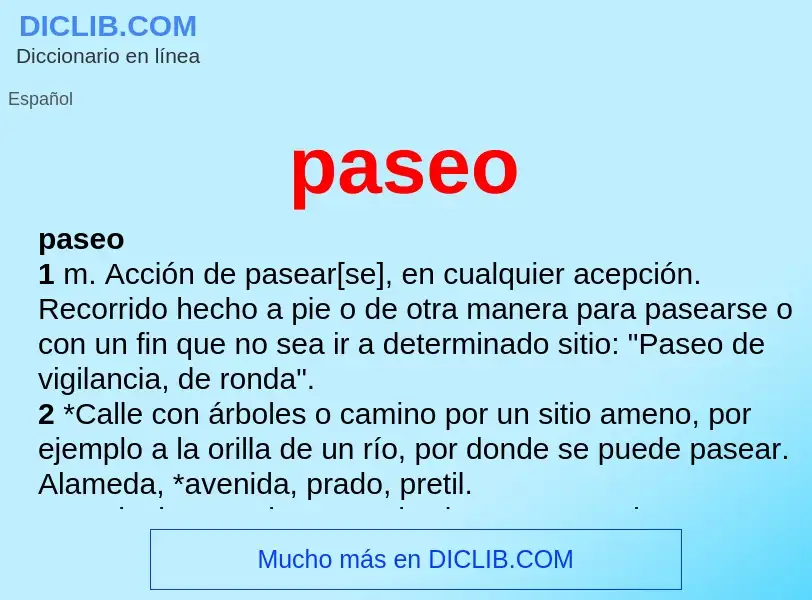 ¿Qué es paseo? - significado y definición