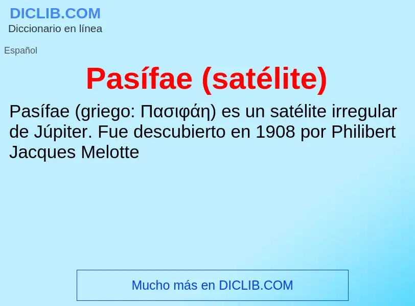 O que é Pasífae (satélite) - definição, significado, conceito