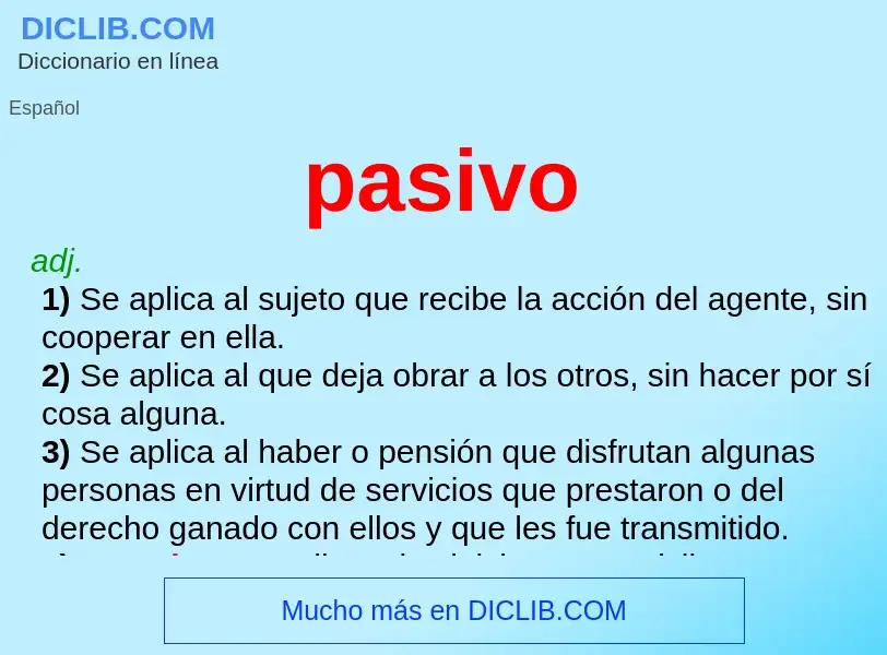 What is pasivo - meaning and definition