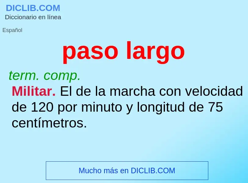 What is paso largo - meaning and definition