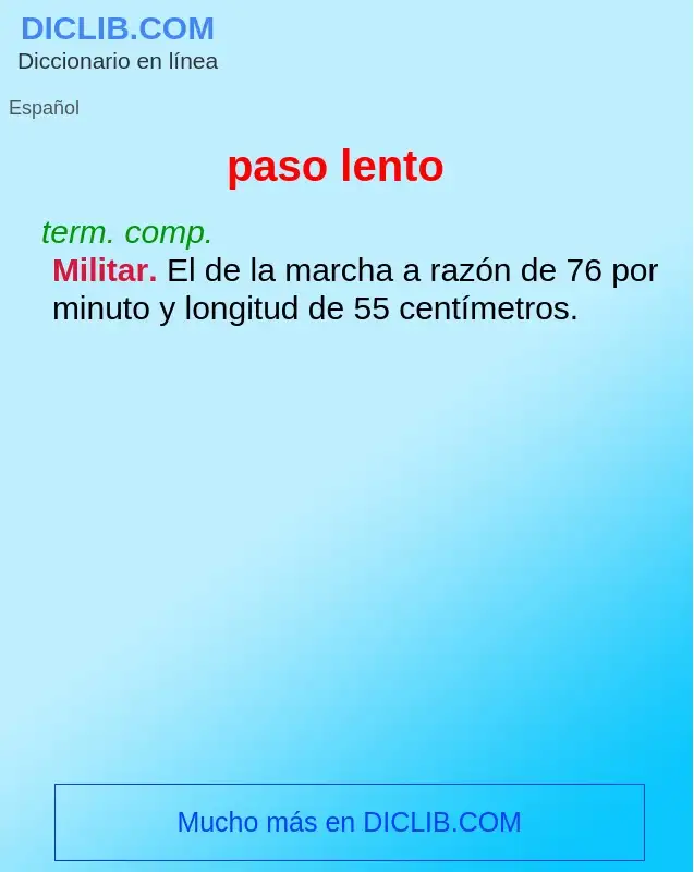 What is paso lento - definition