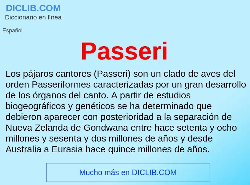 ¿Qué es Passeri? - significado y definición