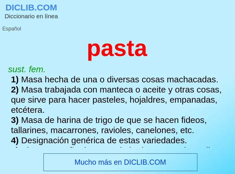 What is pasta - definition