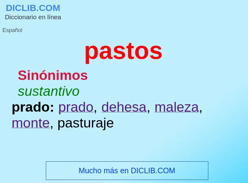 What is pastos - meaning and definition