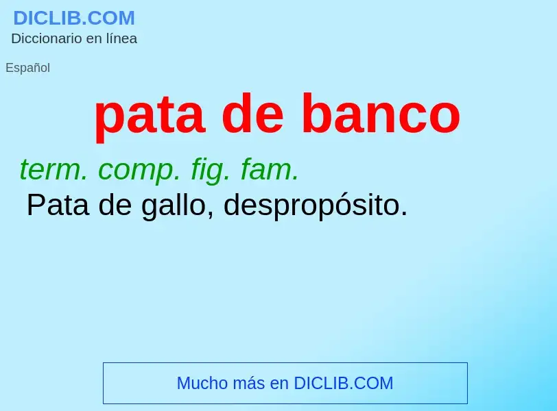 What is pata de banco - definition