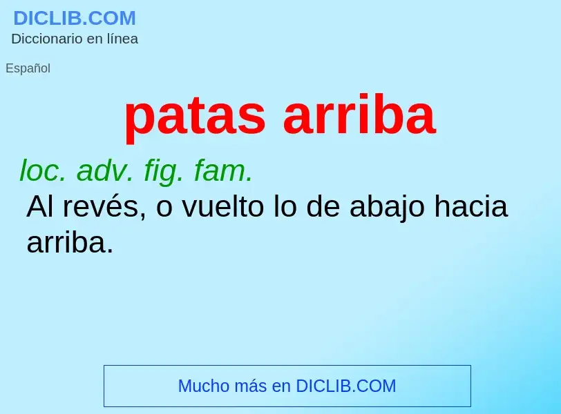 What is patas arriba - meaning and definition