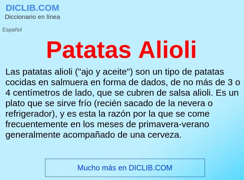 Was ist Patatas Alioli - Definition