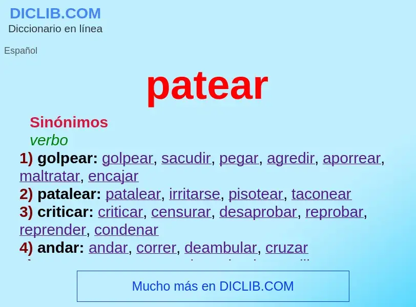 What is patear - definition