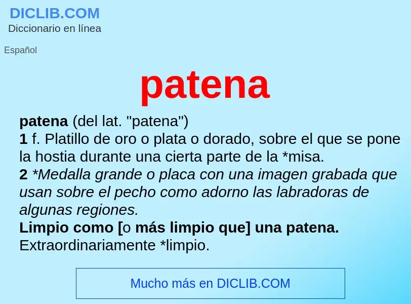 ¿Qué es patena? - significado y definición