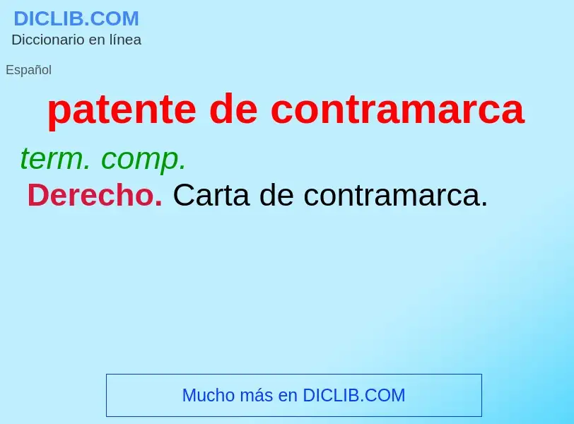 ¿Qué es patente de contramarca? - significado y definición