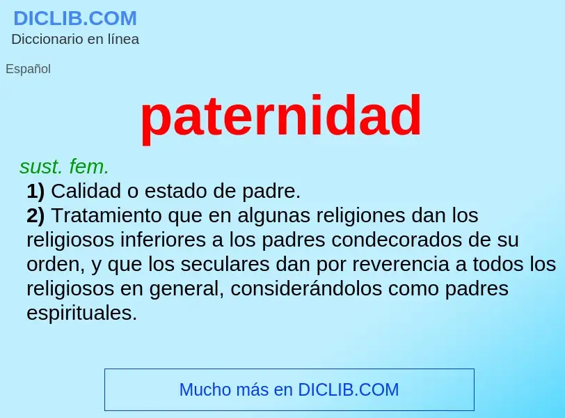 Was ist paternidad - Definition