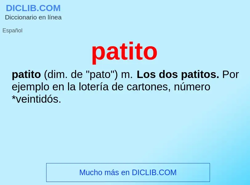 ¿Qué es patito? - significado y definición