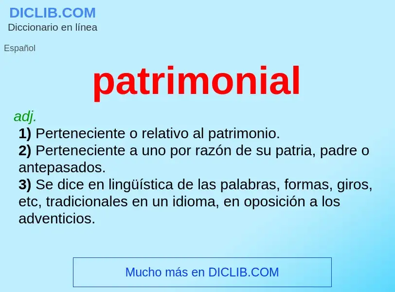 ¿Qué es patrimonial? - significado y definición