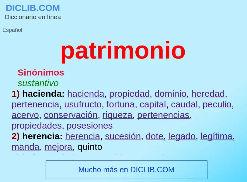 What is patrimonio - meaning and definition