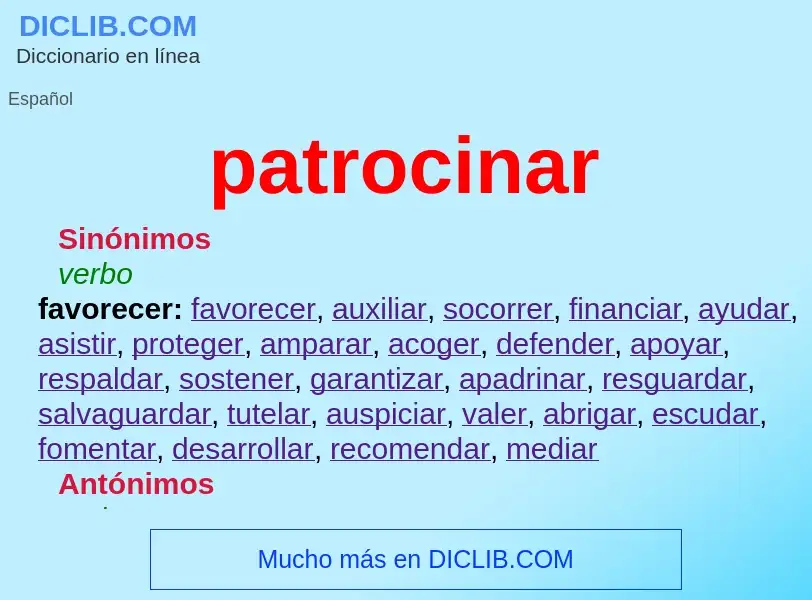 Wat is patrocinar - definition