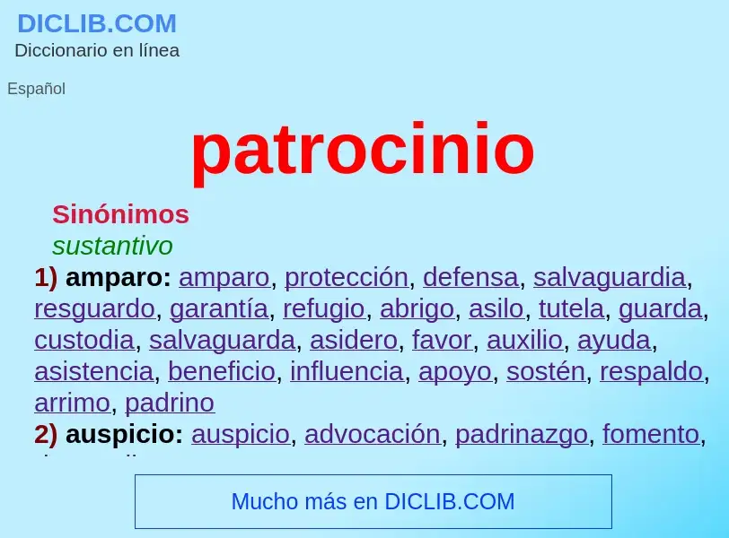 Was ist patrocinio - Definition