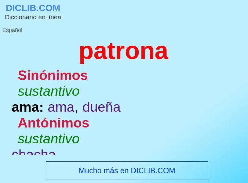 ¿Qué es patrona? - significado y definición