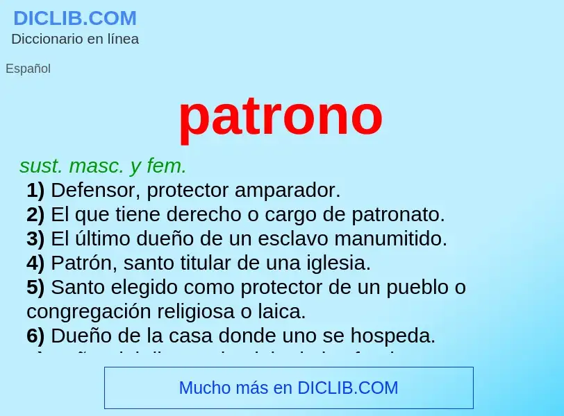 ¿Qué es patrono? - significado y definición