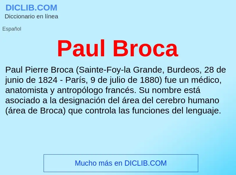 ¿Qué es Paul Broca? - significado y definición