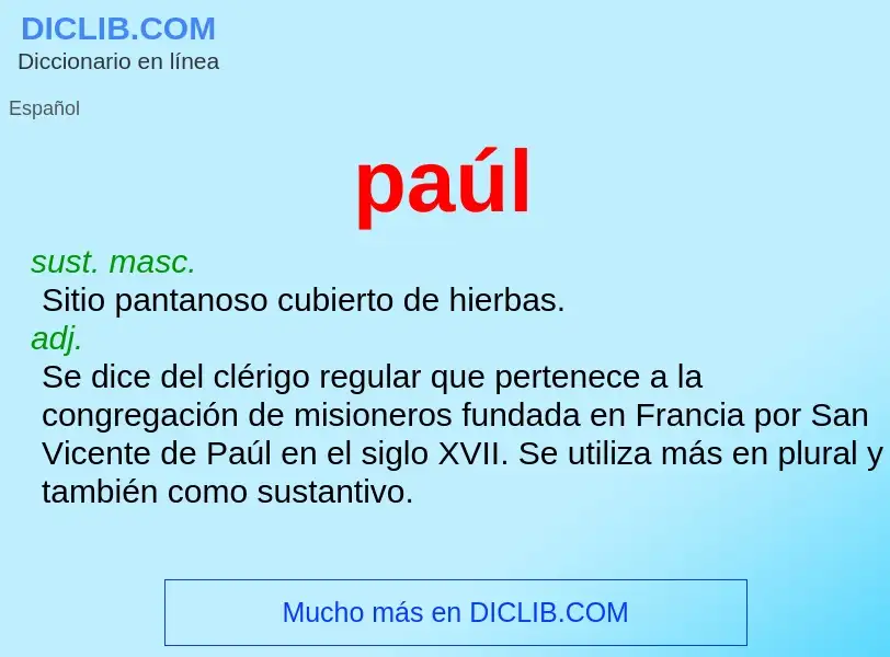 What is paúl - meaning and definition