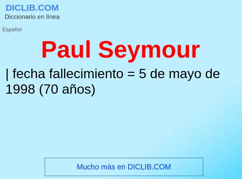 Was ist Paul Seymour - Definition