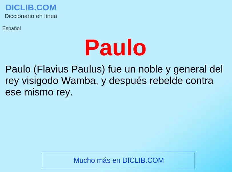 ¿Qué es Paulo? - significado y definición